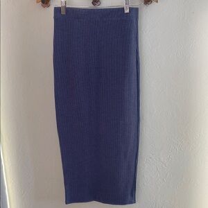 21 Saints Ribbed Maxi Pencil Skirt- Blue- Women Sz M